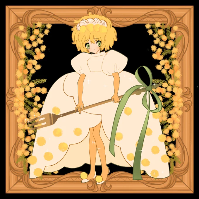 #ミモザの日ミモザケーキのドレス 
