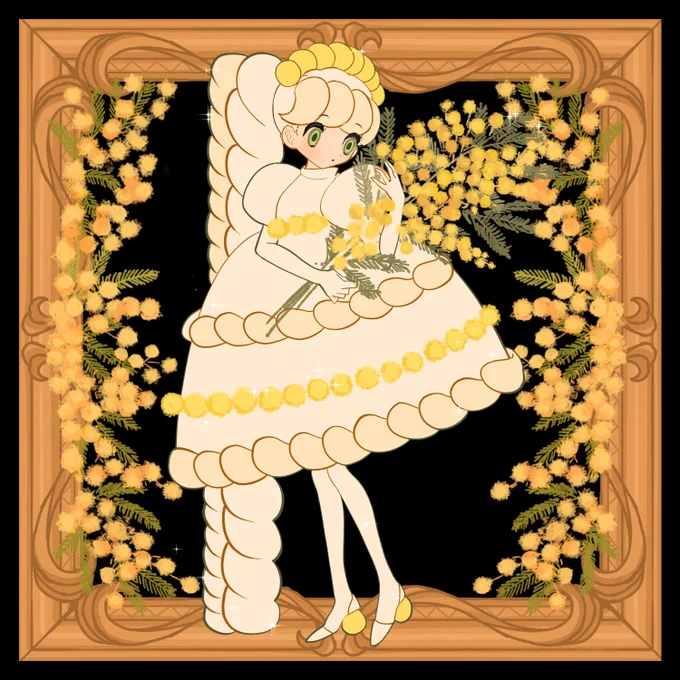 #ミモザの日ミモザケーキのドレス 