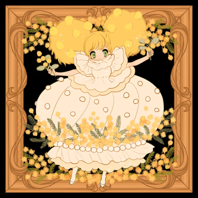 #ミモザの日ミモザケーキのドレス 