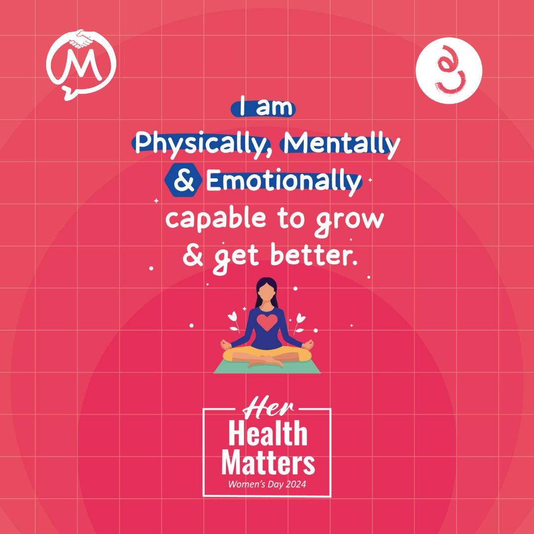mpowerminds's tweet photo. I am Physically, Mentally and Emotionally capable to grow & get better.
#WomensDay #MentalHealthMatters #PeriodTalk #SelfCare #LiveDiscussion #Mpower #Ujaas #MentalHealth #MenstrualHygiene #WomensDay @UjaasforChange https://t.co/N7QHbgplpj