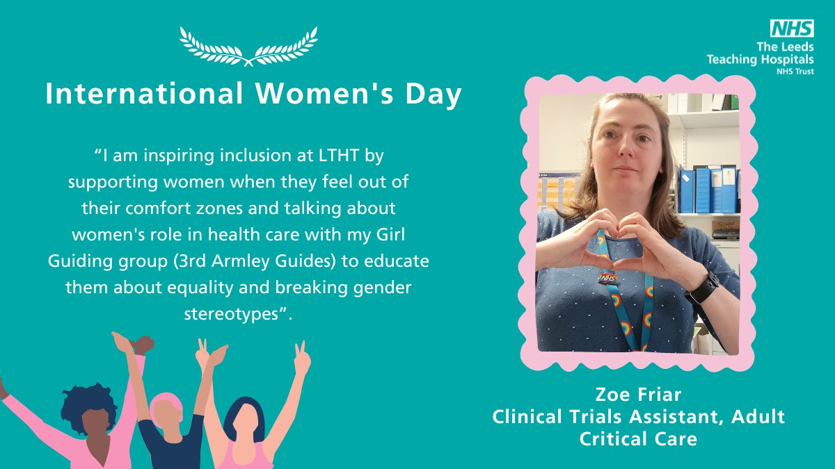 LTHTResearch's tweet photo. To mark #InternationalWomensDay, we are celebrating some of our brilliant women in R&amp;I.

First for today, we met with Zoe Friar, a Clinical Trials Assistant, Adult Critical Care @LeedsHospitals 

Zoe tells us how she inspires inclusion at LTHT.
Read⬇️
#IWD https://t.co/1BRojwleRL