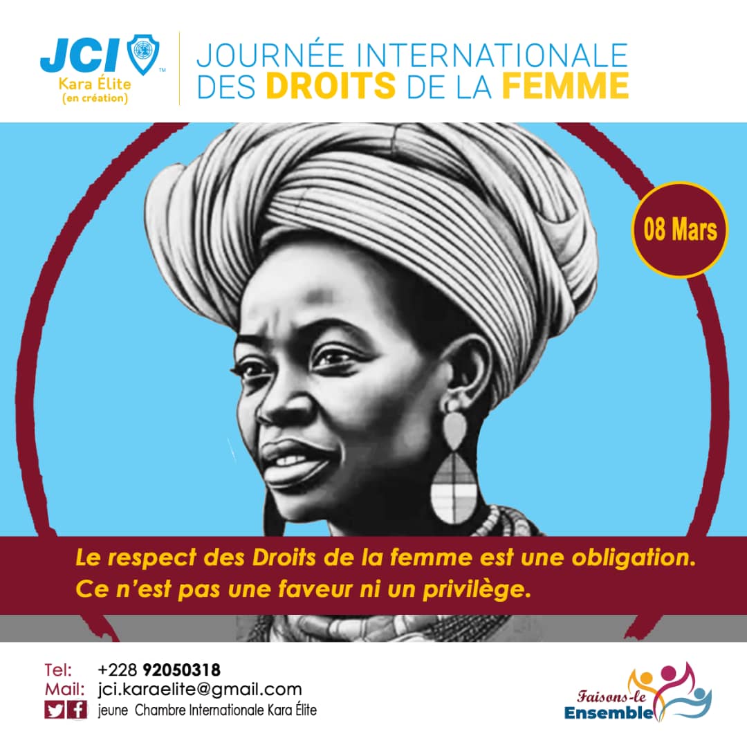 JCIkara23's tweet photo. Merveilleuses amies,
Chères dames.
Ne laissez pas des stéréotypes vous limiter. Vous avez toutes les potentialités nécessaires pour transformer positivement notre communauté.
Bien chaleureusement,
Le comité Directeur Local.
#Faisonsleensemble
#8mars
#InternationalWomensDay https://t.co/U6CZtiAtfw