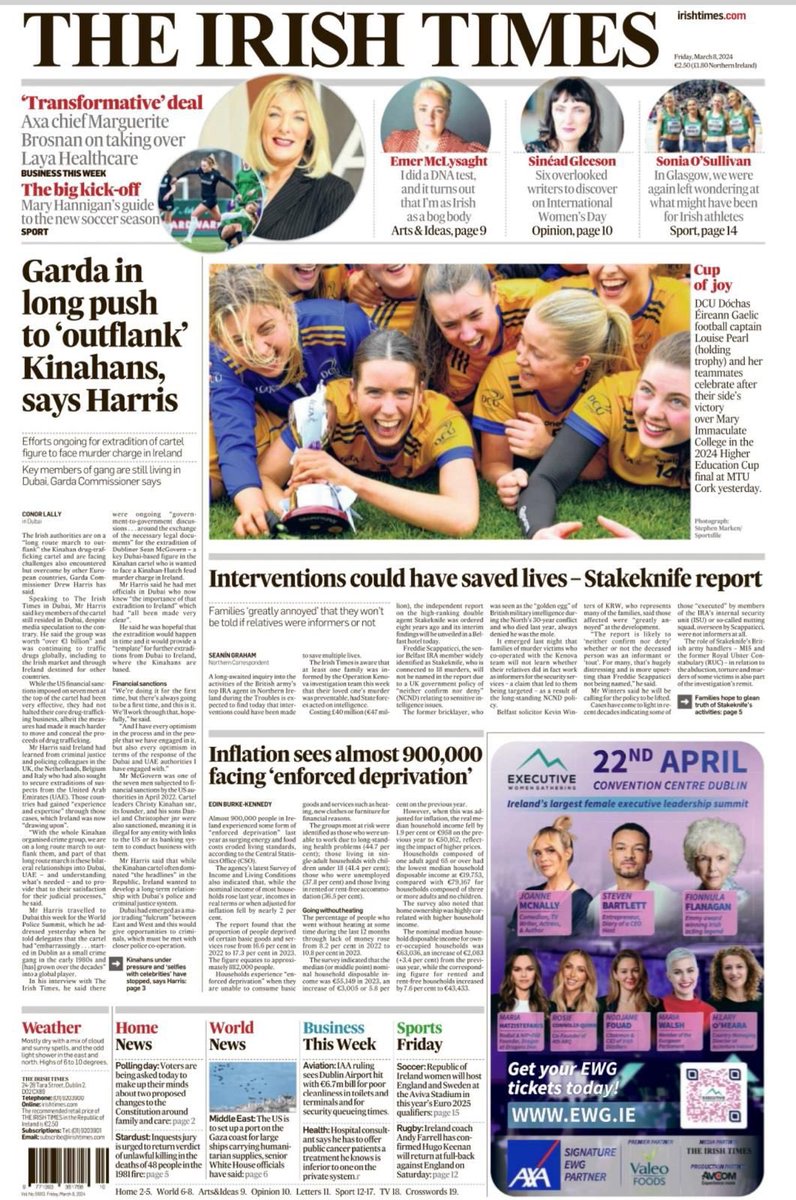 LadiesHEC's tweet photo. Today’s @IrishTimes featuring Ladies HEC Cup champions @DCUDocEirGAA following their win over Mary Immaculate College on Thursday. 

#LadiesHEC @LadiesFootball 

📸 @sportsfile https://t.co/cbvptYv6BM