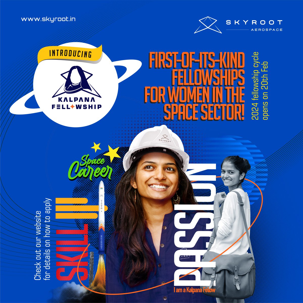 👩‍🚀The Kalpana Fellowship is India's first-of-its-kind program designed for women engineers, offering unique opportunity at @SkyrootA
🔗Register: kalpanafellowship.com
👉Join #LinkedInLive with @SkyrootA Engineers
Happy International Women's Day!
@jayesh_ranjan | @ramadevi_lanka