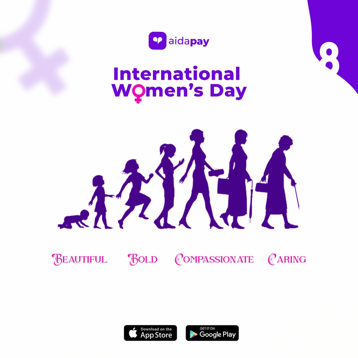 AidaPay celebrates the beauty, boldness, and compassion of women. We are saying Happy International Women's Day. We honor and care for the evolution of women. #AidaPay #AccessBank #Oyingbo #InternationalWomensDay #Erisco #PidginandEnglish #Naira #mummyzee #AnthonyJoshua #buju