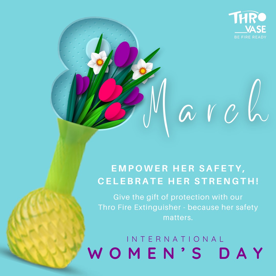 Thro_FireSafety's tweet photo. This Women's Day, empower her with safety! Give the gift of protection with our Thro Fire Extinguisher - because her safety matters. 💪🎁 #InternationalWomensDay2024  #womensdaycelebration #safetyfirst #giftofempowerment #Thro #fireextinguisher https://t.co/EzQlXnC1vh