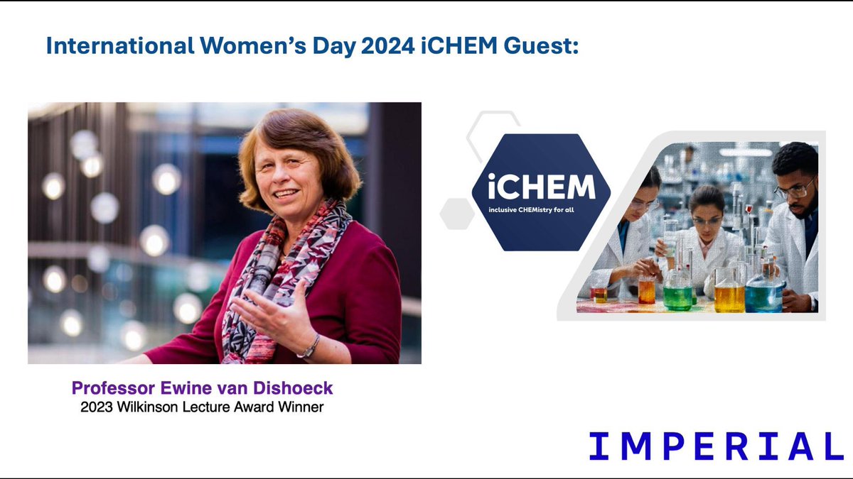 iCHEM_ICL's tweet photo. Happy International Women's Day 2024!! We are absolutely delighted to share with you our Q&A with Professor Ewine van Dishoeck, discussing the value of mentorship, the leaky pipeline, unconscious bias and how to empower female academics! #IWD2024 https://t.co/Q1bRgfRlnd https://t.co/MZ5jeptISD
