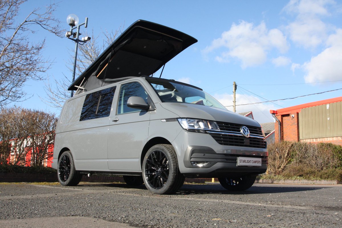 Starlightcamper's tweet photo. FOR SALE
VW T6.1 DSG Highline Campervan Brand New Conversion
Pure Grey Rail bed system
4 Berth
£53,849 Inc vat
https://t.co/tILfFoJiE5
#vw #vwt6 
#vwt6camper #vwt6campervan 
#sale #camperconversion
#camperlifestyle #campervansforsale #wolfrace
#skyline
#campervan#travel#adventure https://t.co/ajzlGHxcCl