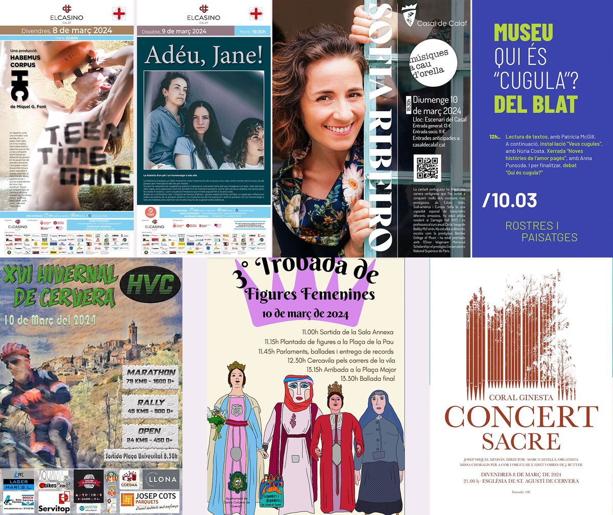 SomSegarra's tweet photo. Sense plans per al cap de setmana?
#8M #concerts #teatre #btt #abatre i #expos gaudeix l' #hivernsegarra !
@lasegarra @paeriacervera @AJGuissona @AjuntamentCalaf @museudecervera @NovaCerveraCorI @CConcabella @BiblioGuissona  @Espitllera @lavalldelcorb
ℹ️ https://t.co/8ZHEiD1Ad2 https://t.co/H3plMhyE4H