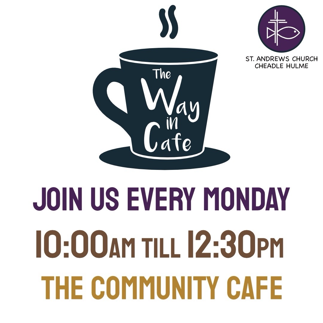 The Way In Cafe - Every Monday

All Welcome!

10:00am till 12:30pm