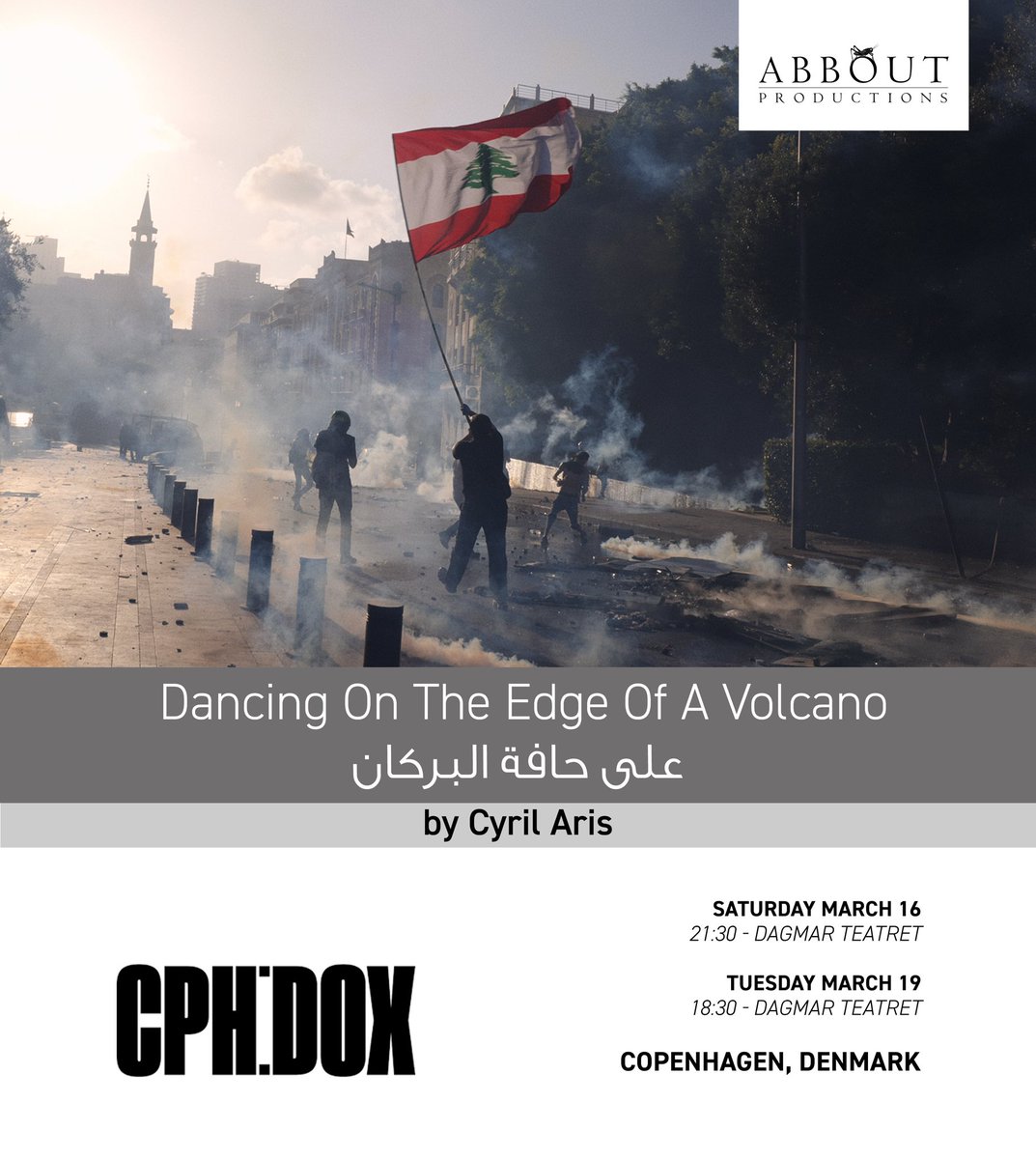 #Copenhagen is our next stop with <a href="/CyrilAris/">Cyril Aris</a>’s Dancing On The Edge Of A Volcano at <a href="/cphdox/">cphdox</a> in the presence of the director and Mounia Akl

See you there!