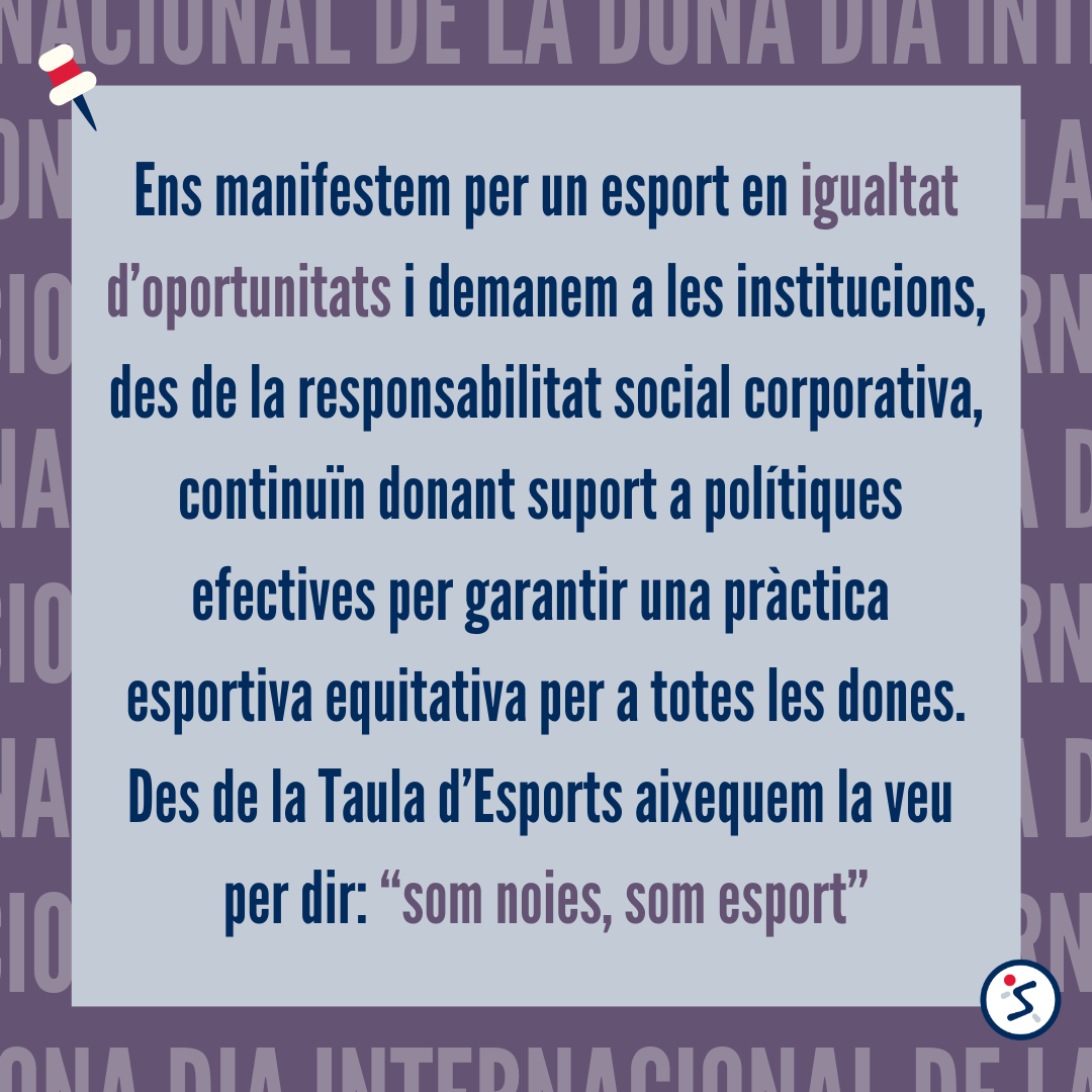 💪🏼♀ MANIFEST 8M | Per als clubs de Sants Esports, la promoció de l’esport de la dona continua essent una prioritat. Encara som lluny de la igualtat plena entre gèneres, però amb el compromís de totes i tots nosaltres anem fent camí.