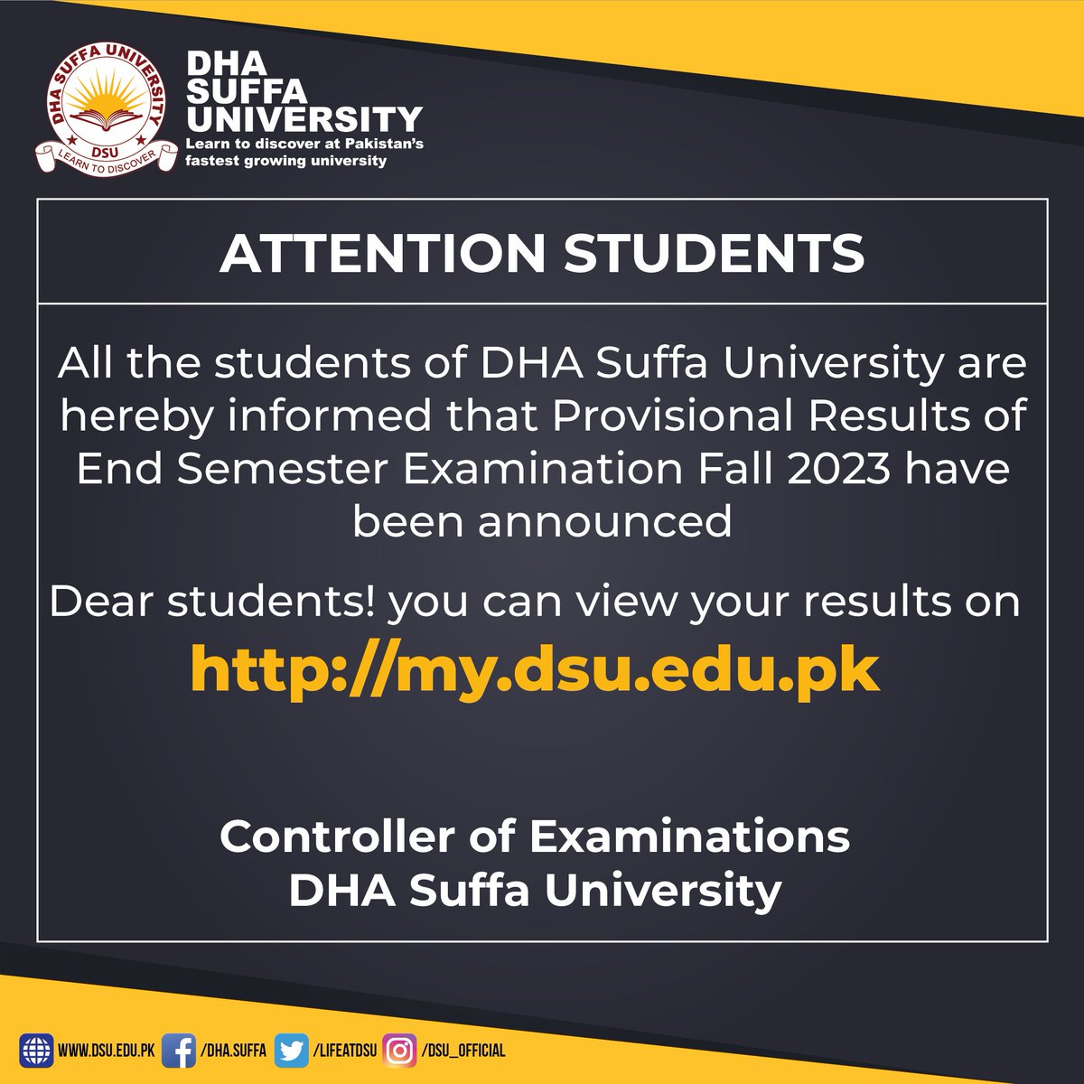 Result of End Semester Examination Fall 2023