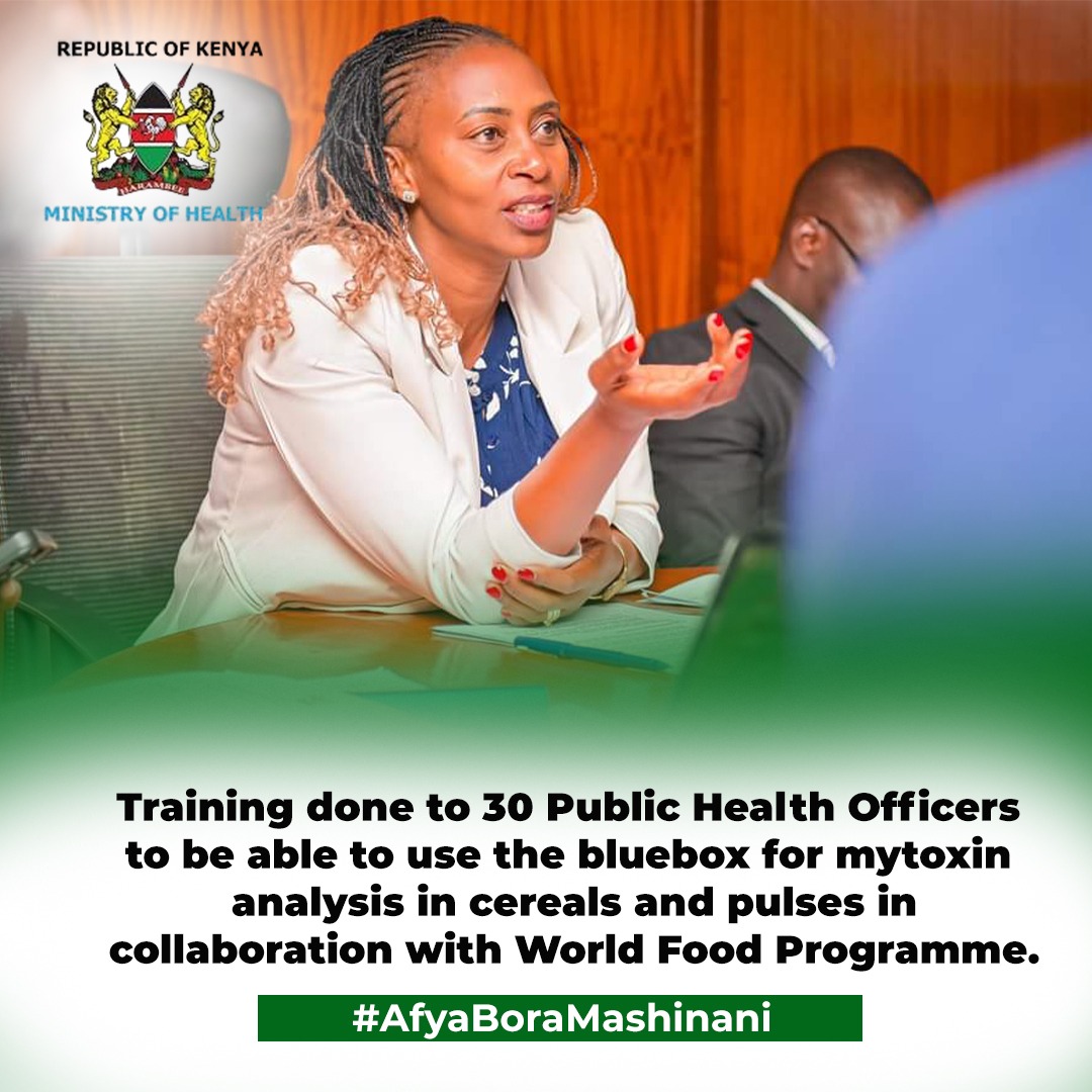 To achieve the Afya Bora Mashinani, 30 public health officers have been trained.

#MOHDelivers
Ps Mary Muthoni