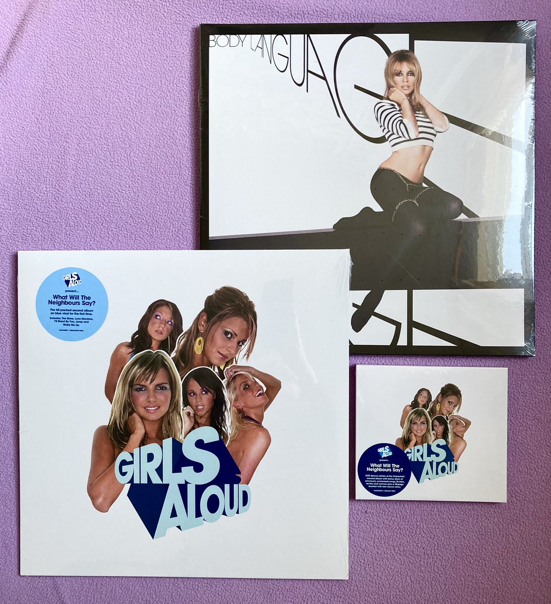 lovelylisaj's tweet photo. What better way to celebrate #internationalwomensday than with new releases/reissues by some international women. @kylieminogue @girlsaloud #kylieminogue #bodylanguage #girlsaloud #whatwilltheneighbourssay #vinyl #vinycollection #cd #cdcollection #iwd2024 https://t.co/TNzbHQHgoP
