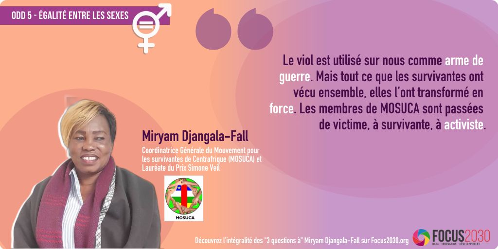🗨️#8Mars Découvrez l’interview exclusive de <a href="/FallMiryam/">Djangala FALL Miryam</a>, lauréate du Prix Simone Veil 2024 remis ce jour &amp; coordinatrice générale du Mouvement pour les survivantes de 🇨🇫 qui se bat pour l’inclusion des survivantes de #VSS dans la prévention des conflits
🔗focus2030.org/Les-inegalites…