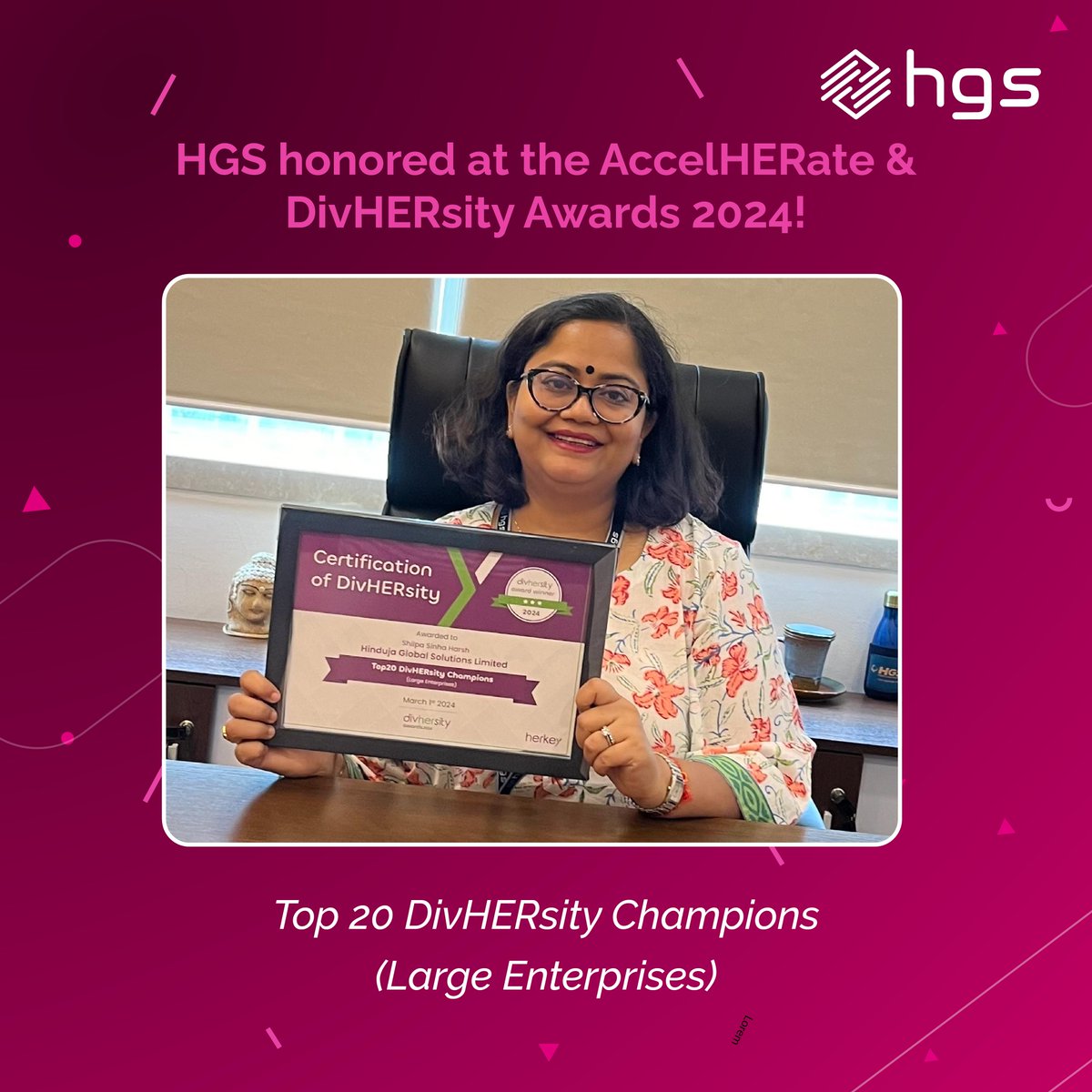 LifeAtHGS's tweet photo. Congratulations, #TeamHGS!

We are honored to have been recognized as winners in three distinct categories at the 2024 AccelHERate &amp; DivHERsity Awards, hosted by HerKey.

#LifeAtHGS #DiversityEquityInclusion #DEI #HerKey #AccelHERateAndDivHERsityAwards2024 #HGSIndia #India https://t.co/Xj5aDWwq7n