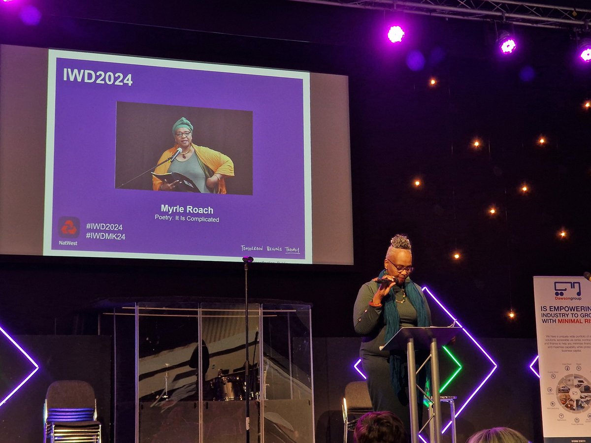 #IWD2024 What an event.... Starting off with a poem by Myrie Roach - It's complicated ... " but it shouldn't be"