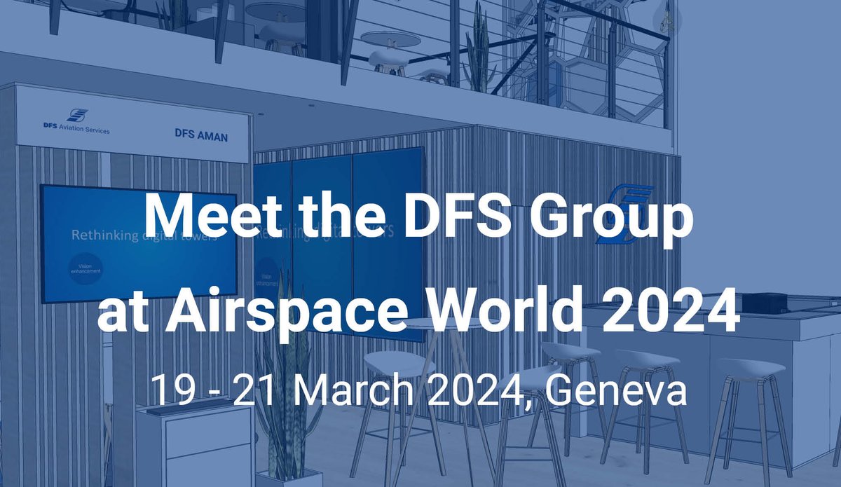 #DFS Group with its subsidiary DFS Aviation Services GmbH will be in #Geneva at the Airspace World from 19 to 21 March. Check out our programme: dfs.de/homepage/en/me…