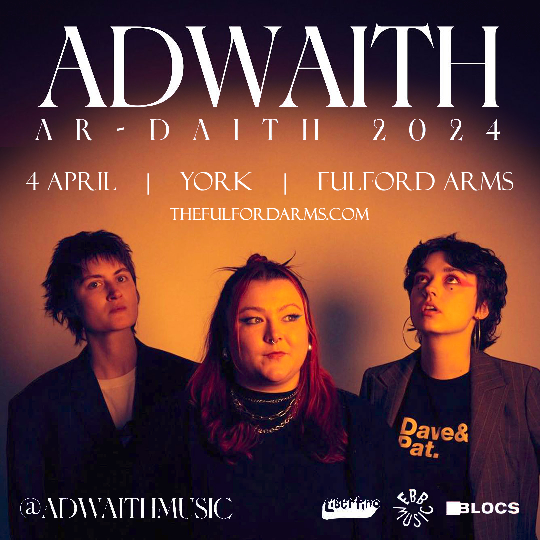 Welsh language indie rock band @adwaithmusic embark on their longest ever headline tour joining us right here on April 4th for a night of emotional, experimental and political post-punk. Tickets On Sale Now: ticketweb.uk/event/adwaith-…