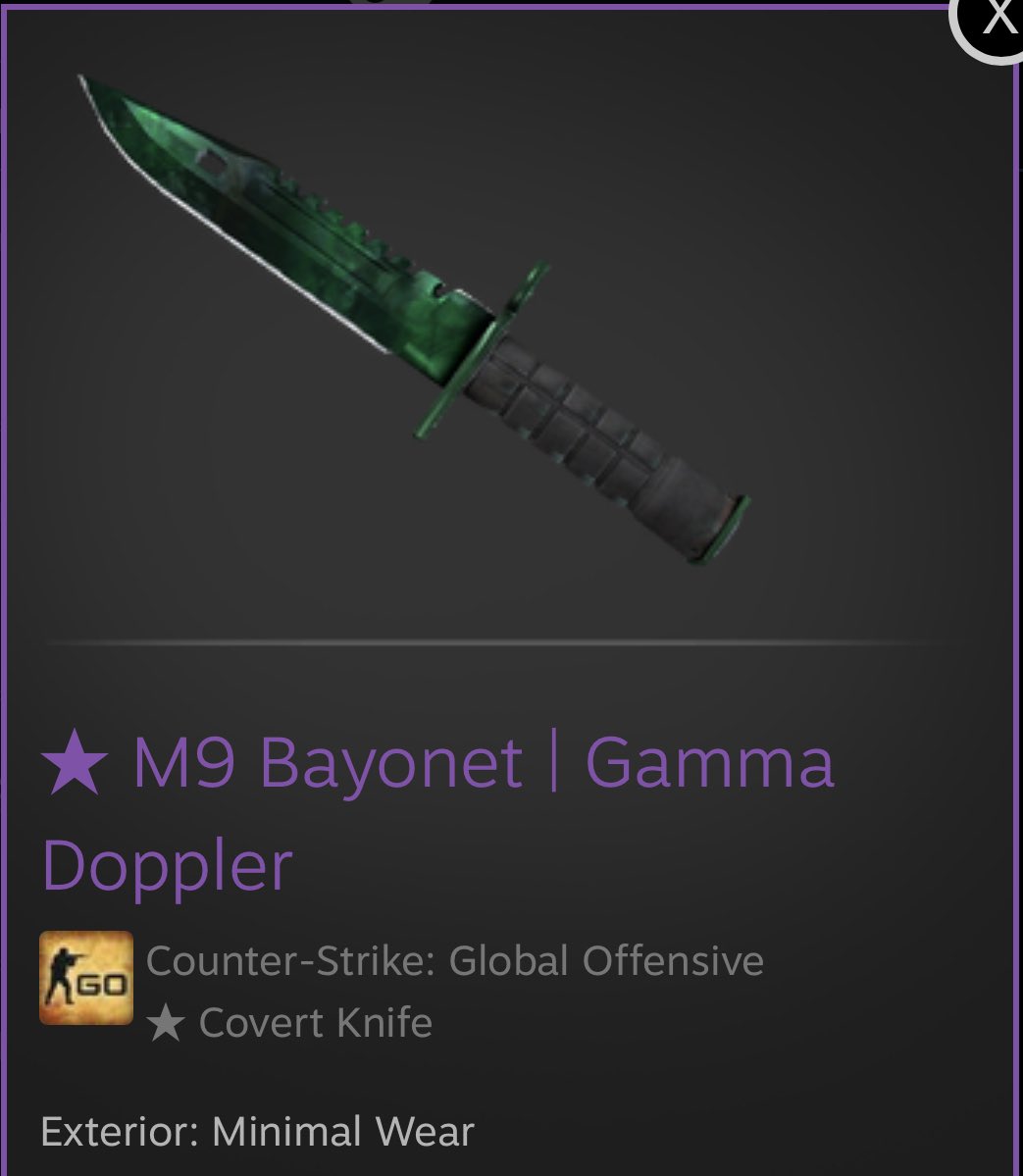 Carlinerai's tweet image. 🔥CS:GO Knife GIVEAWAY🔥

★ M9 Bayonet Knife | Gamma Doppler [MW]

To enter:

☑️RT
☑️Tag a friend
☑️Follow me

⚡️Rolling in 7 days