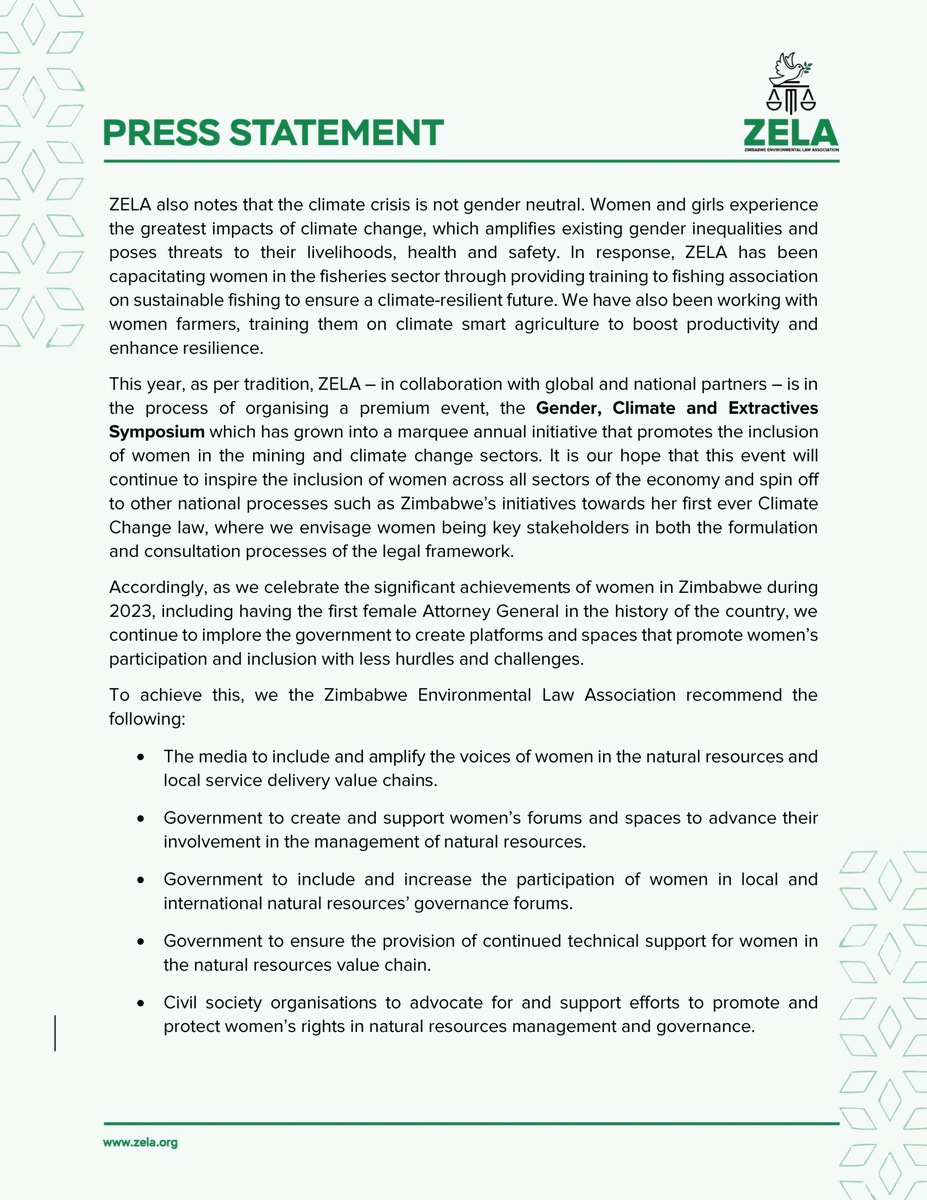 As we celebrate women’s achievements on #IWD2024, we also acknowledge that despite the progress made towards gender inclusion and equality, a lot still needs to be done to ensure the rights of women, especially in natural resources management and governance. Read our statement