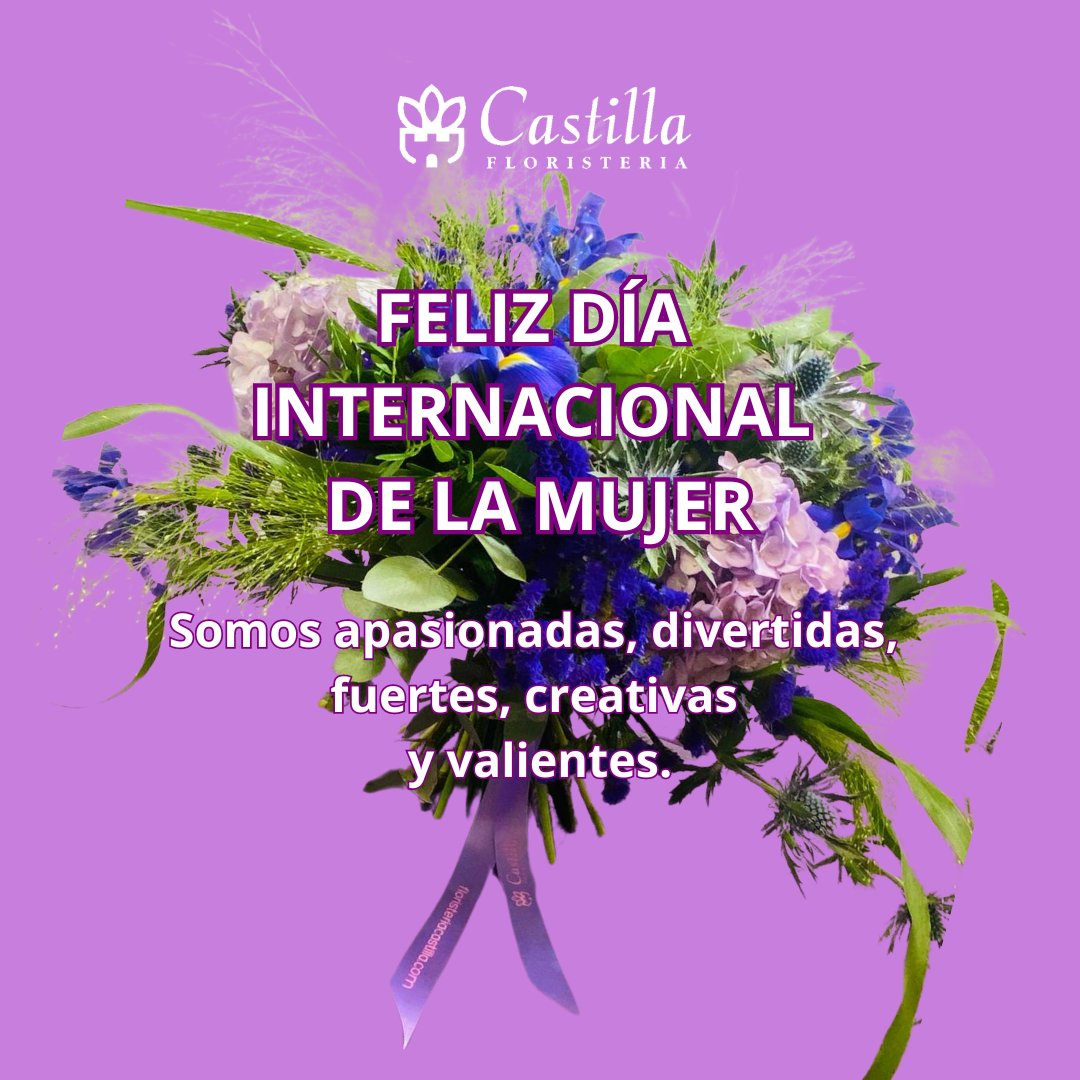 Queremos felicitar a todas las mujeres que tenemos cerca, a las que admiramos, a nuestras clientas y a todas nuestras compañeras que llenan de alegría, olor y color todos los días con sus ramos💐

Feliz Día Internacional de la Mujer💜

#DiaInternacionalDeLaMujer #DiaDeLaMujer