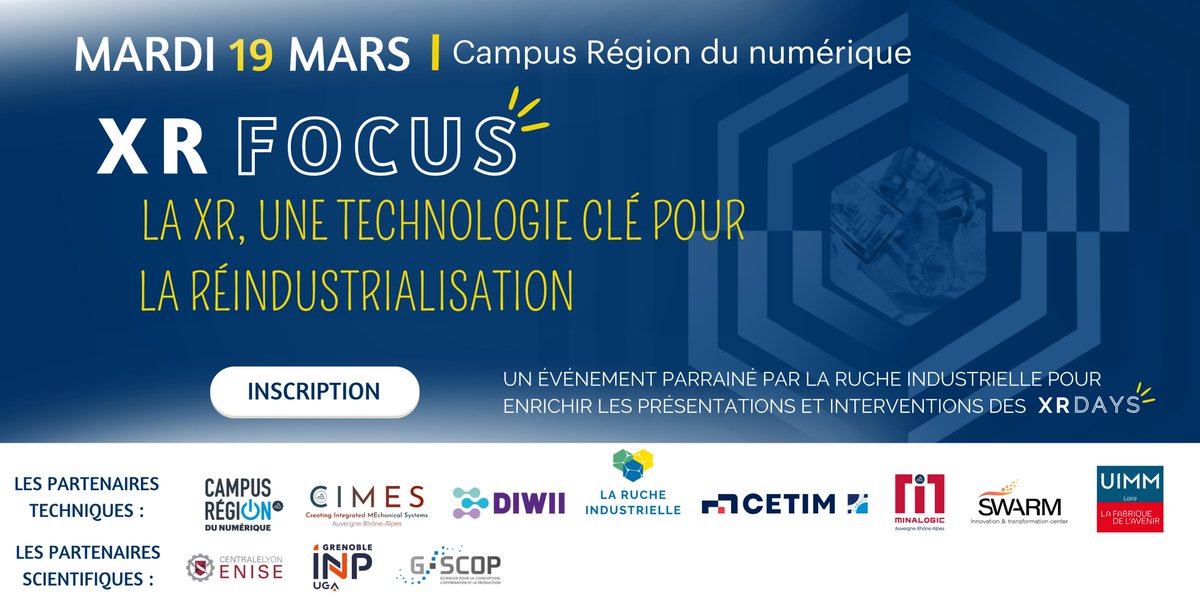 Les technologies #XR ouvrent des opportunités cruciales. La technologie est mature, l’intérêt est là ! Pourquoi les entreprises ont-elles encore des difficultés à les intégrer ? Venez en parler au Campus le 19 mars : bit.ly/inscription-XR…