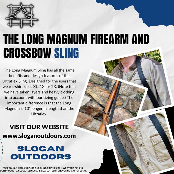 Slogan Outdoors Slings on X: The Long Magnum Firearm and Crossbow Sling  The Long Magnum Sling has all the same benefits and design features of the  Ultraflex Sling. Designed for the users