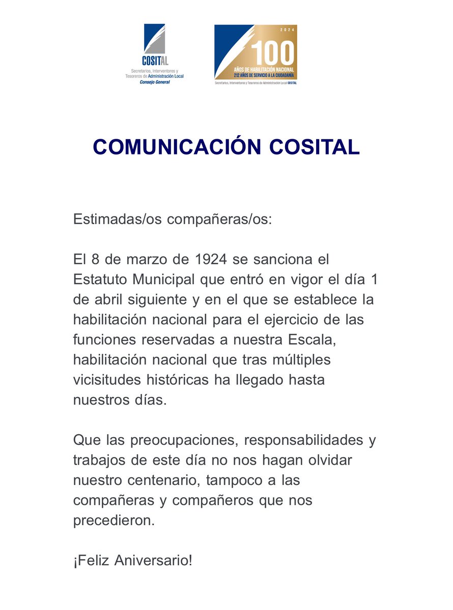 COSITAL CONSEJO GENERAL tweet media