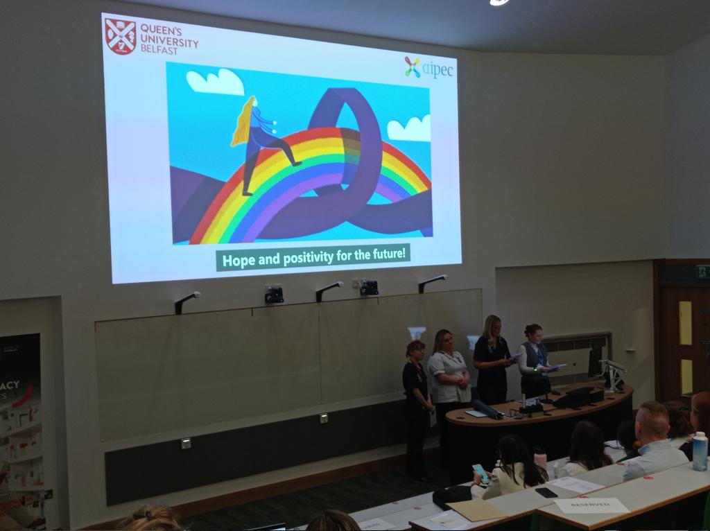 Really lovely this ending by @QUBelfast team 'Hope and positivity for the future' is so evident here, students have put in huge work&demonstrating collaboration and confidence. The future is bright! #AIPEC2024 @AIPEC24