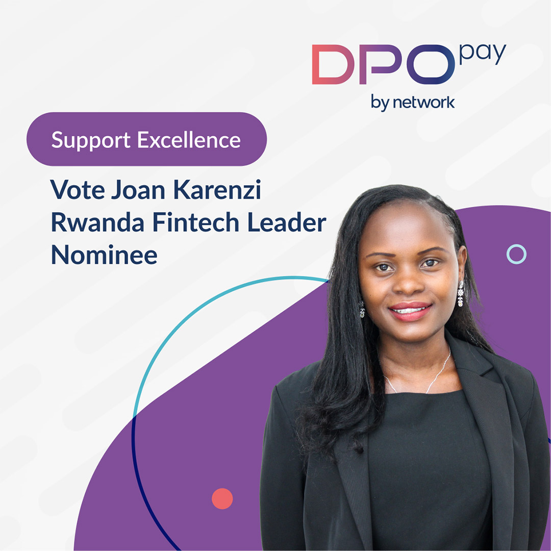 We are thrilled to announce that our very own Joan Karenzi, #DPOPay's Country Manager in #Rwanda, has been nominated for the prestigious title of #FintechLeaderoftheYear. Vote Joan Karenzi as the Fintech Leader of the Year: https:/rwandawomenmagazine.rw/evoting/