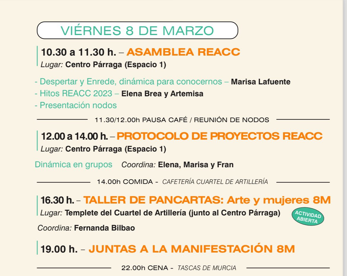 ReaccRed's tweet photo. #Enredadas #REACC
Iniciamos nuestro segundo día de encuentro estatal de la #culturacomunitaria 🌈🔥
Nos conocemos y re-conocemos, trabajamos el #protocolo de proyectos y por la tarde creamos pancartas con la comunidad para ir juntas al #8M 💜
📍@centro_parraga @regiondemurcia https://t.co/ylvjnLRYyx