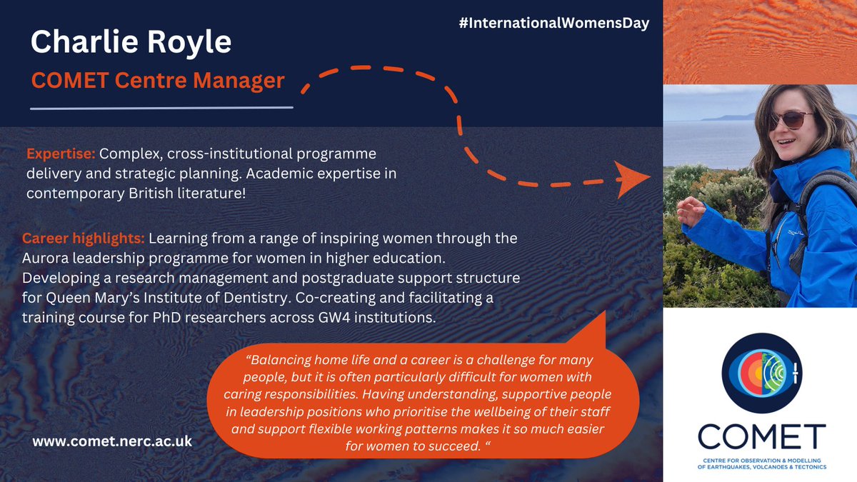 Meet COMET's Centre Manager, Charlie Royle (@SEELeeds), expert in complex, cross-institutional programme delivery and strategic-planning.👇 #InternationalWomensDay2024