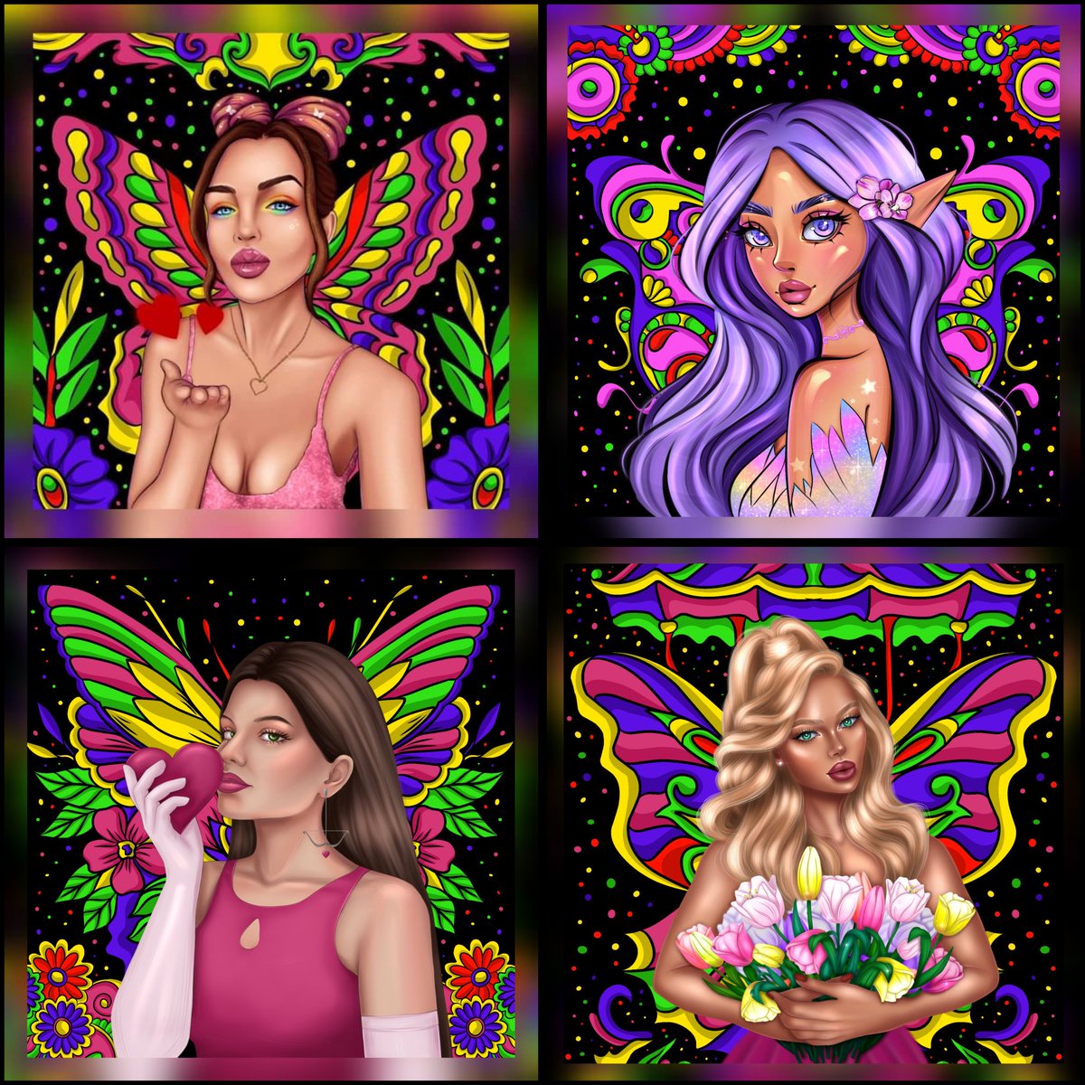 Gm Fam ❤️
#HappyWomensDay 🌻

You once saw this quote
' Behind every man there is a Woman ' 🌹
Just like this Behind these Colorful Collabs are my Amazing #WomenArtists partner ✨

Starting Just - 6 #xtz  💎
Fam kindly Support my lovely 💜👇