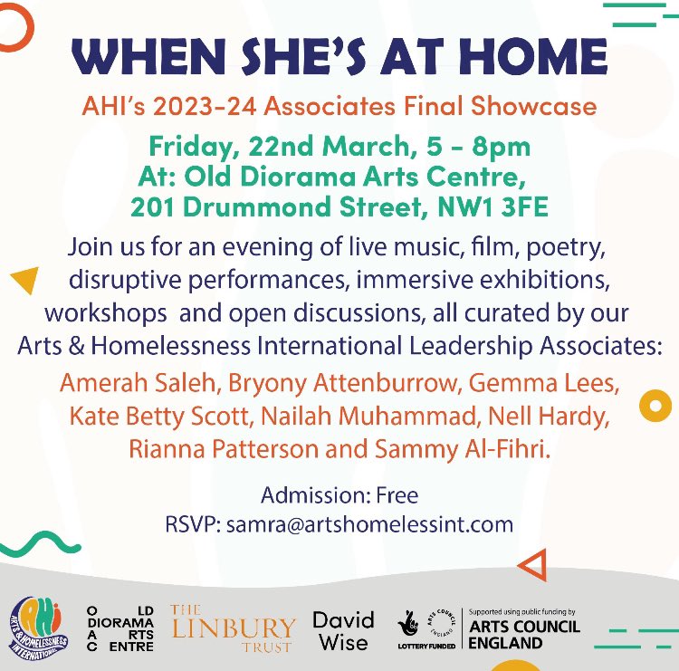 On this #International_Womens_Day we celebrate and salute our incredible @artshomelessint cohort of Associate Leaders this year - all of whom are women. Come and see their final showcase on 22nd March @olddiorama