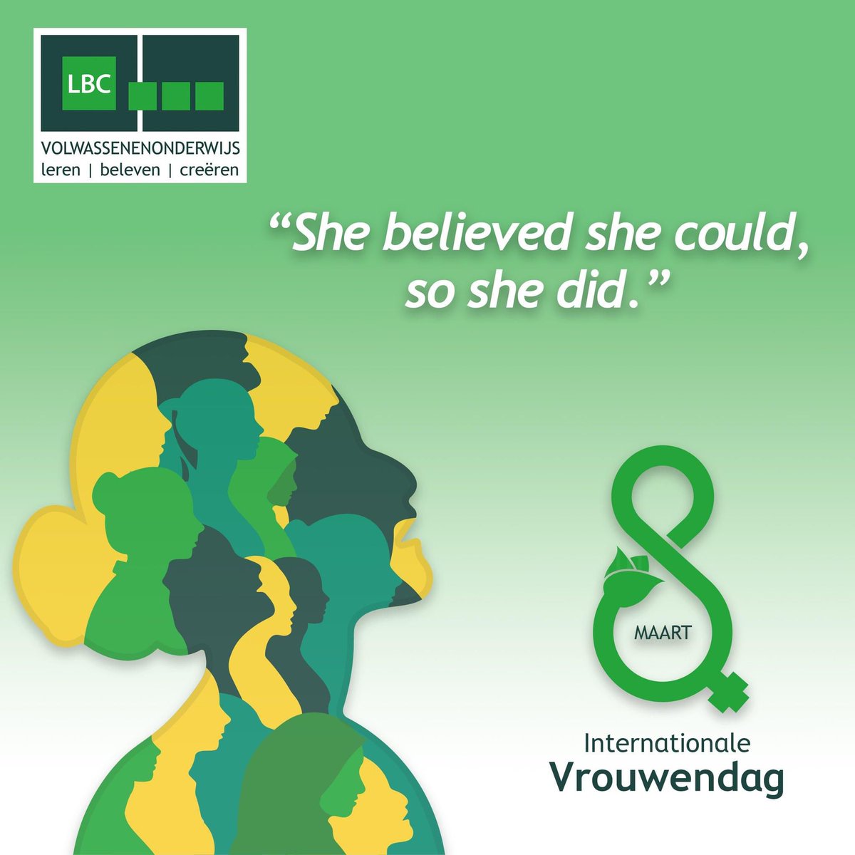 Een bijzondere dag vandaag: proficiat aan alle vrouwelijke cursisten en personeel!
#laatjemaareensgoedverwennen #vrouwendag 
#LBC #lbconderwijs #Sintniklaas #volwassenenonderwijs #lerendoetgroeien #altijdeenredenombijteleren
