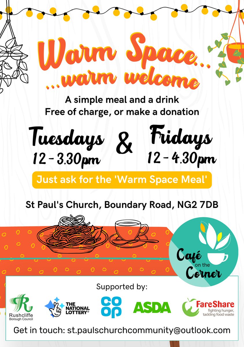 The Warm Space Meal this afternoon is a lovely homemade meat and potato pie served with green beans and a drink. Free of charge or make a donation - pay what works for you. 

Available from 12-4.30 today

#warmspace #heartyfood #homemade #Friday #community