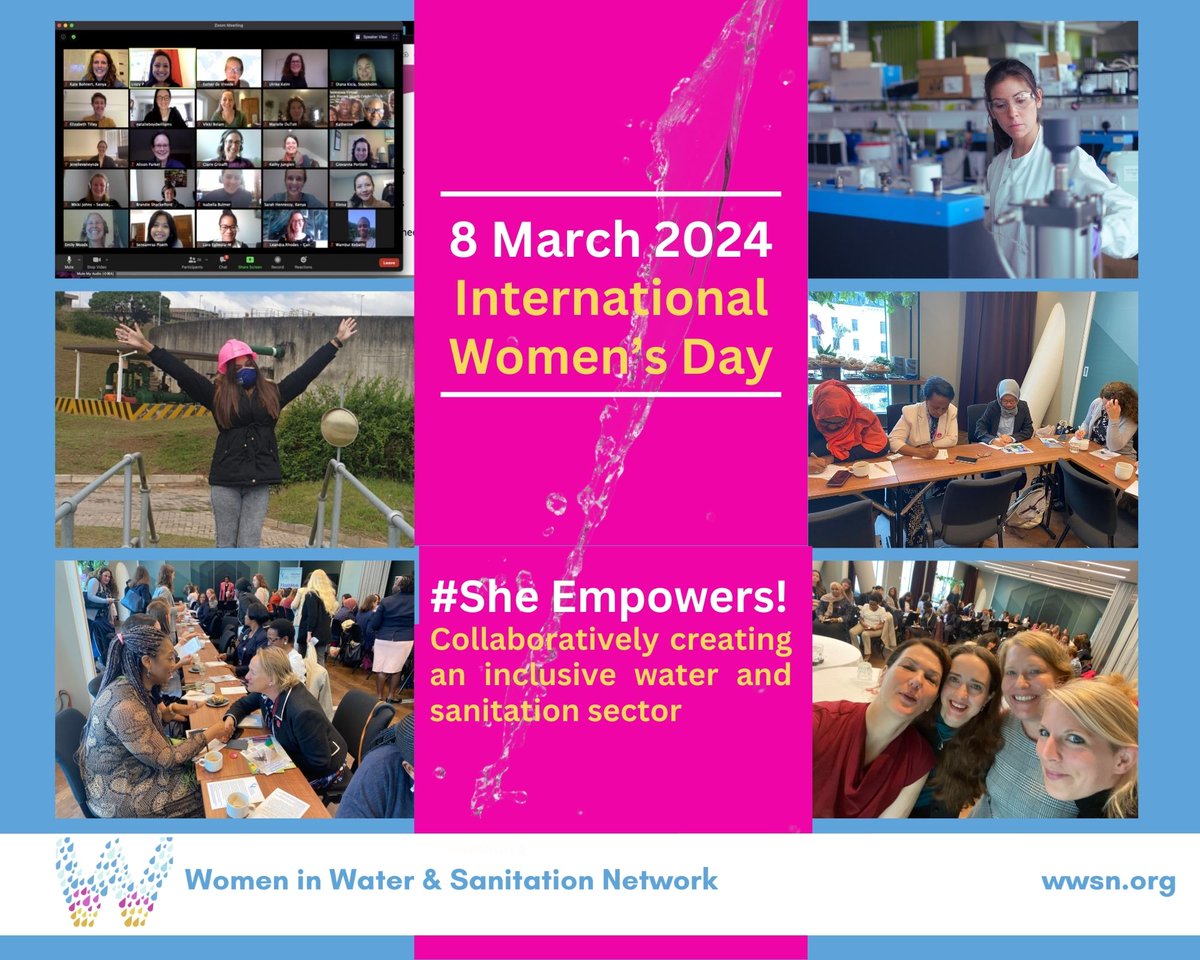 🌏  Today is International Women's Day!

 Shout out loud - #SheEmpowers ! 📣

🌎 This year's official theme is 'Invest in women: Accelerate progress”
This is what WWSN stands for - Collaboratively creating an inclusive water and sanitation sector.
#InvestInWomen