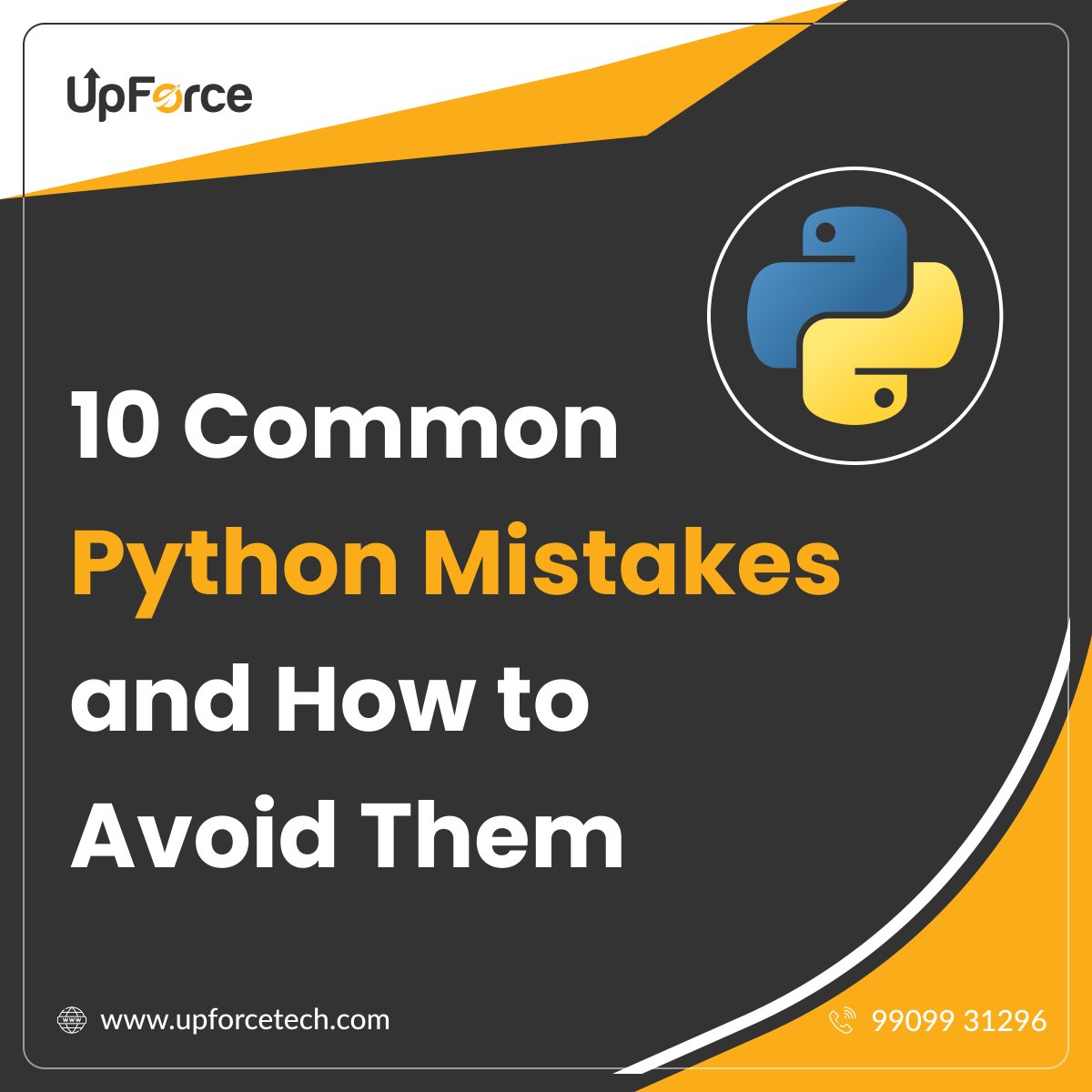 UpforceT60125's tweet image. 🚀 Ready to elevate your Python prowess? Don't miss out on these expert tips! Swipe through to sidestep common coding pitfalls and unlock the secrets to writing sleek, efficient Python code. 💻 #PythonPro #CodeCleaner #ProgrammingTips