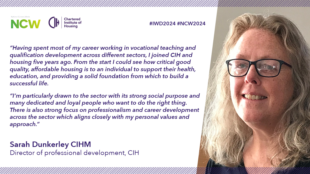 As we end #NCW2024 we wanted to share the stories of women at CIH who are leading the way in their career for #InternationalWomensDay. What better way to end a week talking about your future starting here than hearing direct from three people who have done it already! #IWD2024