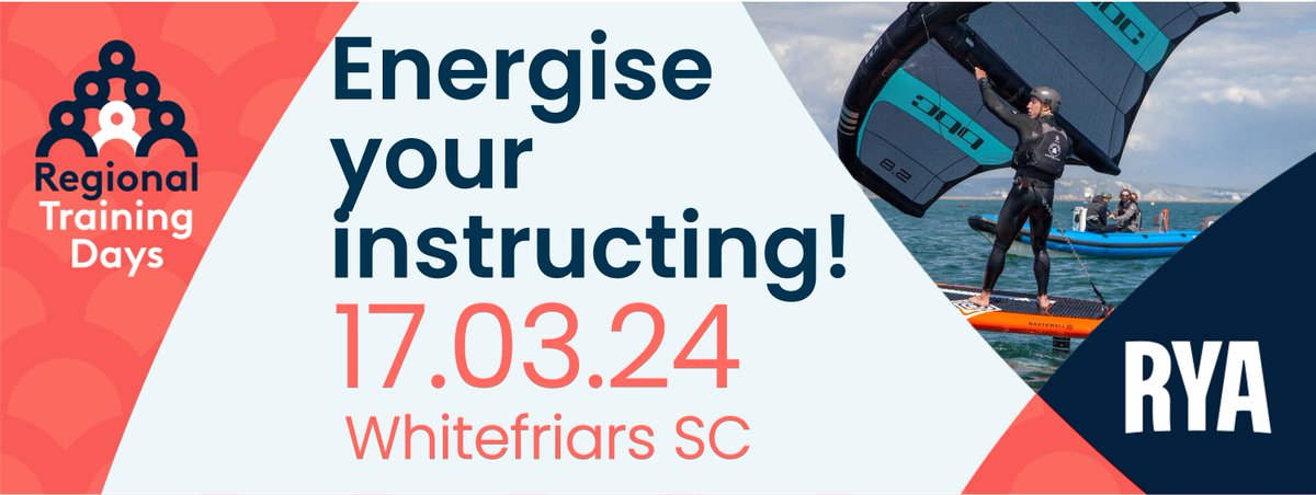 Don’t miss the RYA SW Regional Training Day on 17 March at Whitefriars Sailing Club. Comments on last year’s events included: “I now have more tools in my coaching toolbox” and “Yes, it hit the goals and more!” Find out more and book 👉 rya.org/YfPV50QxSn7