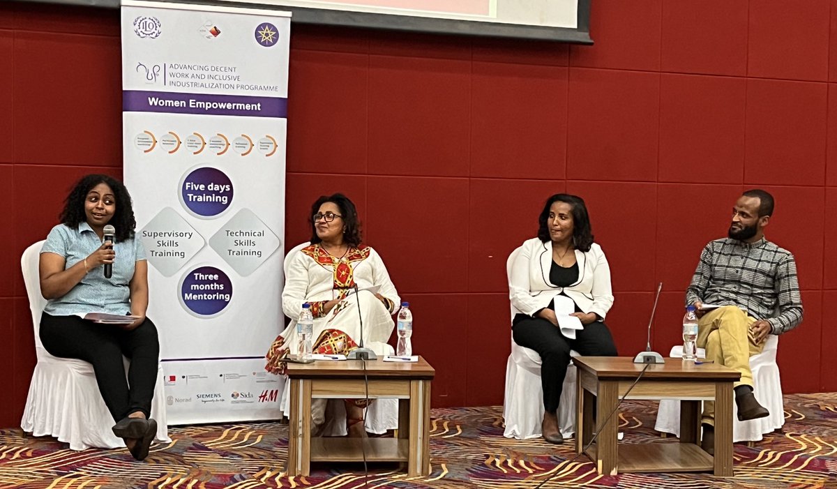 AddisIlo's tweet photo. At the #InternationalWomensDay Celebration today, 1️⃣0️⃣enterprises, mostly women owned, are sharing their experiences of implementing WLDP in relation to:

📈productivity,
📊quality,
👩‍💼leadership
👌🏿better workplace, and
💪🏾capacity development

@ethio_Industry 

#InvestInWomen https://t.co/JsuIwORu7z