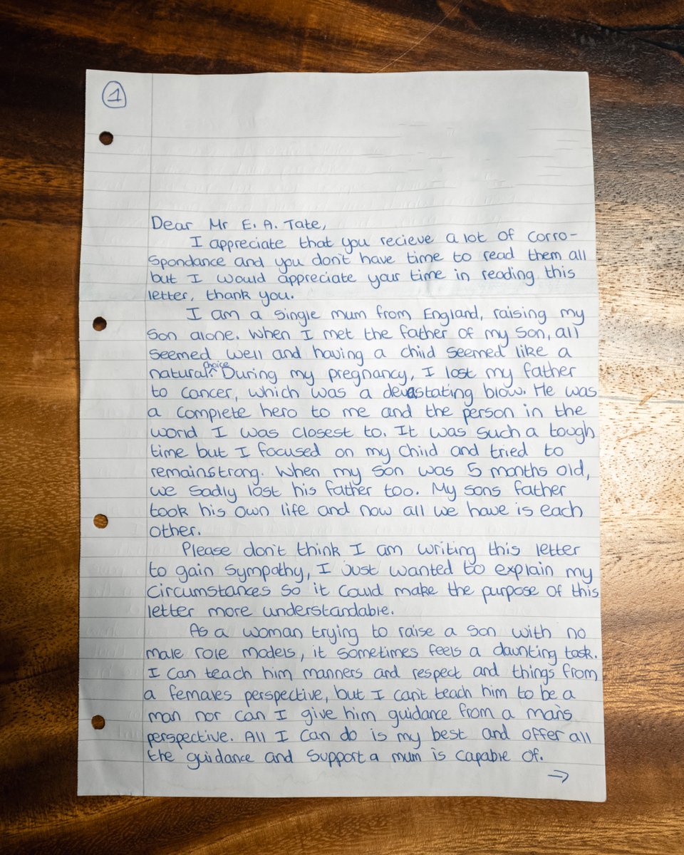 Cobratate's tweet photo. I get thousands of letters a week, but this one touched my heart. https://t.co/VhaLSECv3X
