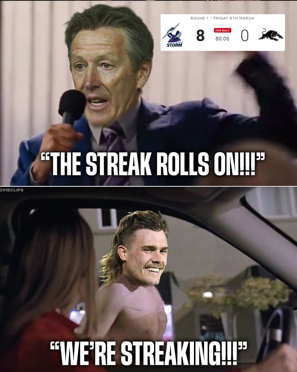 The streak continues for the Storm!!!

#NRLStormPanthers
