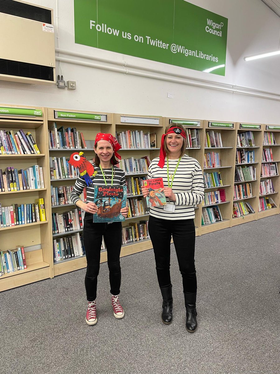 WiganLibraries's tweet image. A great time was had at Standish Library on World Book Day.  There was a story time, a scavenger hunt, a quiz and design your own book cover sheets. There were also two pesky Pirates hanging around the library! @WiganLibraries #worldbookday2024 #StandishLibrary