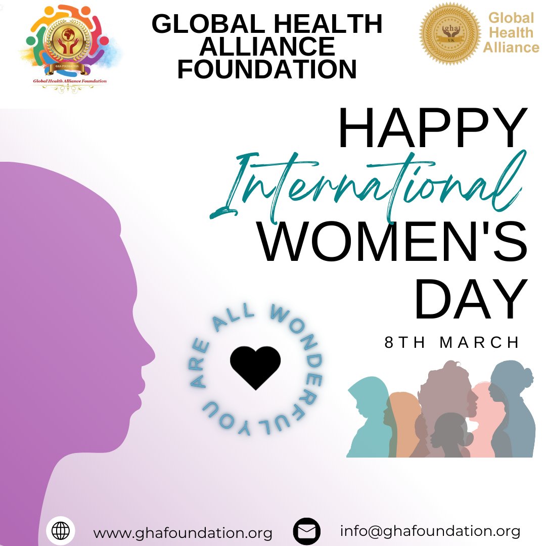 @GHA_Foundation wishes Happy Women's Day to all the Incredible women in the World. #WomensDay #womenempowerment #womenpower #WomensDay2024 #InternationalWomensDay    #UN #WHO #women #womenempoweringwomen #bbcnewscast #CNN #NDTV #skynews #NEWSCAST #abp_news #aajtak #news