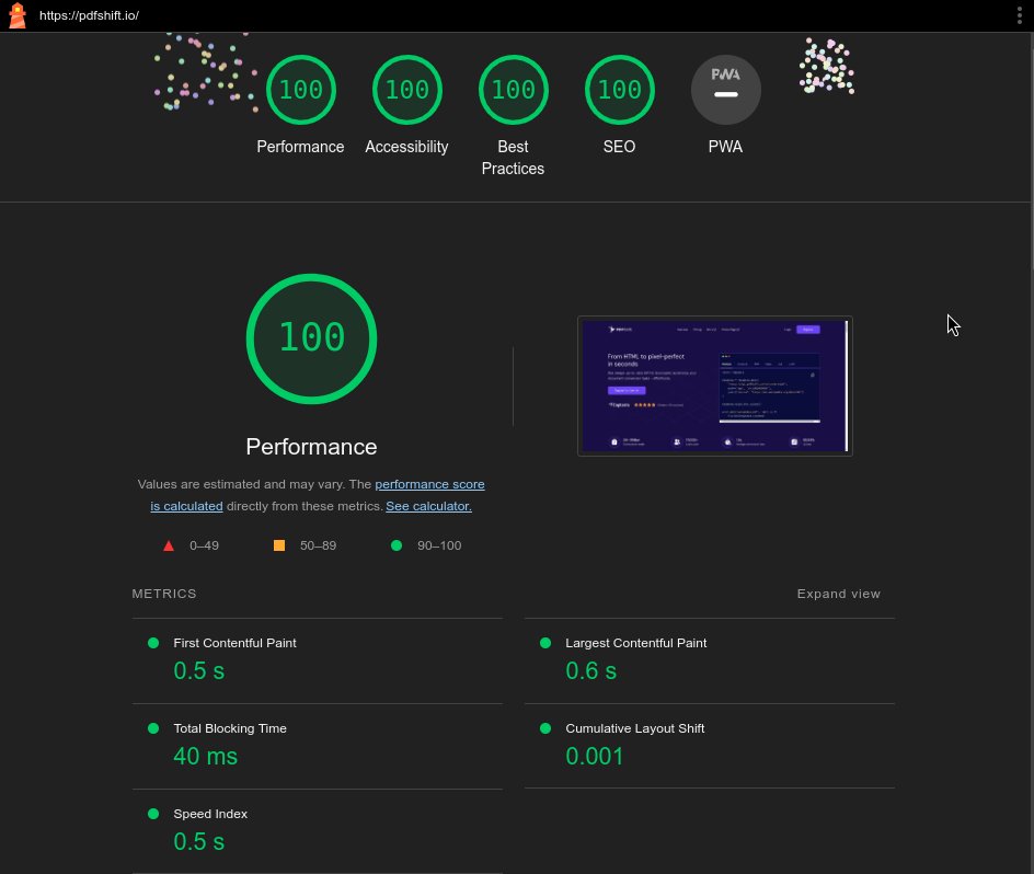 We just released a new website! Pretty happy with the result.

Our intention here was to focus more on the purpose of PDFShift, which is a technical tool. We also wanted to show to our visitors that we are a reliable service that is here for the long haul.

Hope you'll like it!