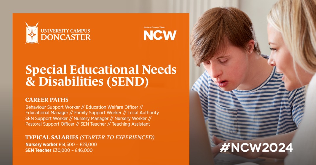 From #TeachingAssistant to #NurseryManagers ask anyone who works within the special educational needs and disability support (SEND) sector and they will tell you they have some of the most rewarding, inspiring and satisfying roles.

orlo.uk/Study_SEND_Wit…

#NCW2024  #SENDED