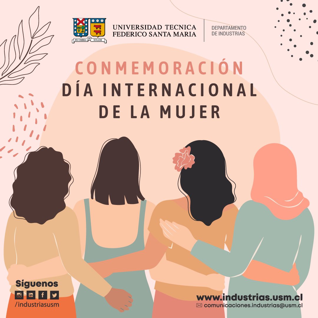 IndustriasUSM's tweet photo. En el marco de la Conmemoración del Día Internacional de la Mujer, reconocemos a todas las mujeres y en especial a las profesoras, funcionarias, estudiantes, exalumnas y colaboradoras del Dpto de Industrias.
#utfsm #usm #sansanas #ingenieriacivilindustrial #mujeres #ingenieria https://t.co/SPpe6IPhsS